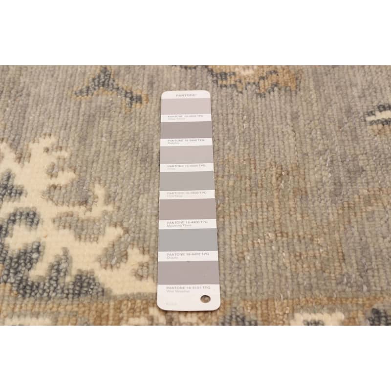 ECARPETGALLERY Hand-knotted Oushak Grey Wool Rug - 8'0 x 9'10