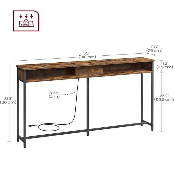 Console Table with Outlet and Shelves - Bed Bath & Beyond - 42812807