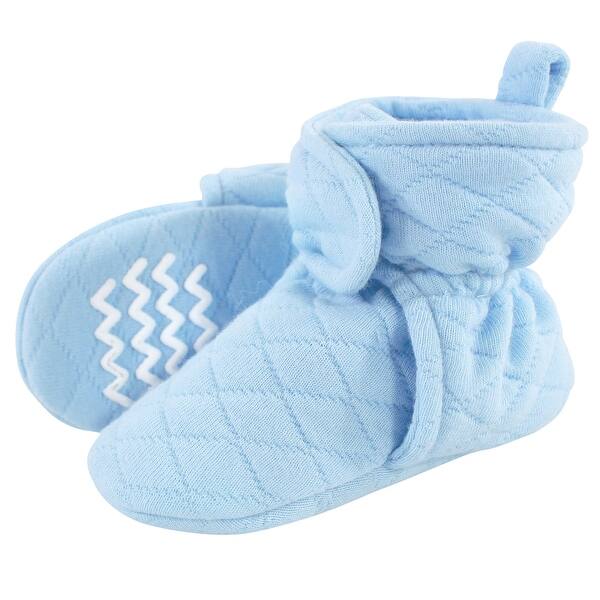 slide 1 of 1, Hudson Baby Infant and Toddler Boy Quilted Booties, Light Blue 0-6 Months - Light Blue