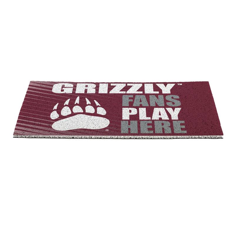 28 in. x 16 in. University of Montana "Fans Play Here" PVC Door Mat