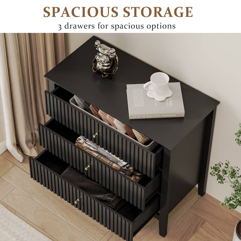 Large 3-Drawer Dresser Storage Cabinet for Bedroom