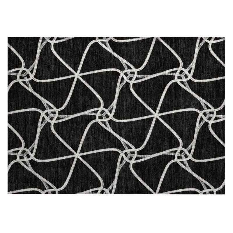 Machine Washable Indoor/ Outdoor Contemporary Links Chantille Rug