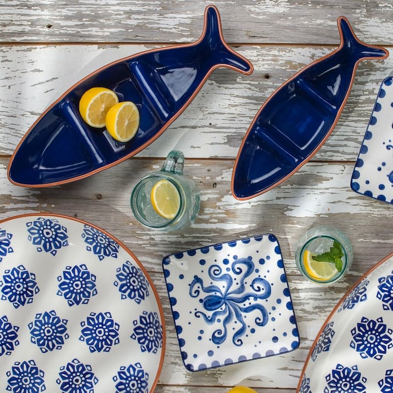 Euro Ceramica Fish Shape Divided Bowl
