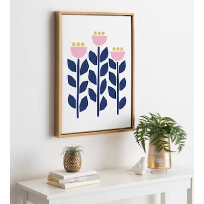 Kate and Laurel Sylvie Flowers Framed Canvas by Myriam Van Neste