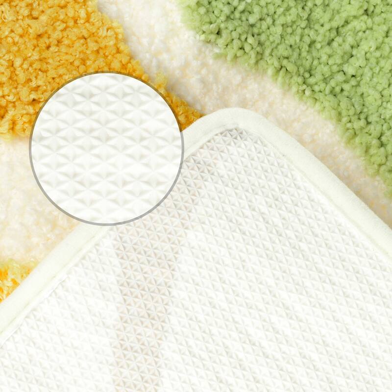Soft Bath Rugs, Non-Slip Bathroom Rug Botanical Pattern Bath Mat Water Absorbent Thick Shaggy Floor Mat