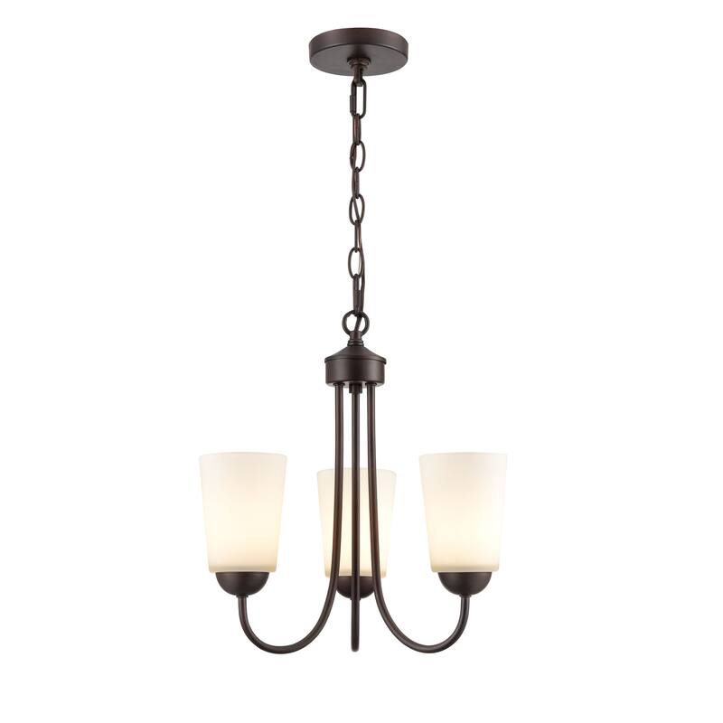 Millennium Lighting Ivey Lake 3 Light Chandelier in Multiple Finishes with Frosted Glass Shades - Rubbed Bronze