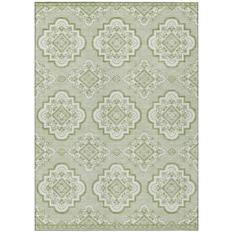 HomeRoots Medallion Transitional Rectangle Outdoor Rug