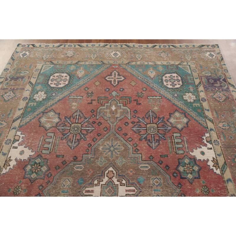 Distressed Tabriz Persian Antique Rug Home Décor Handmade Wool Carpet - 6'6" x 9'8"