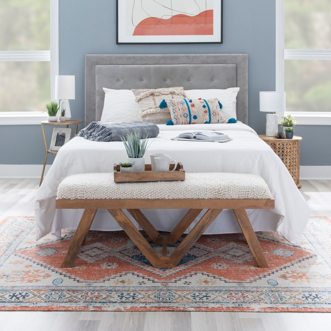 Bonney Boho Upohostered Entryway Bench