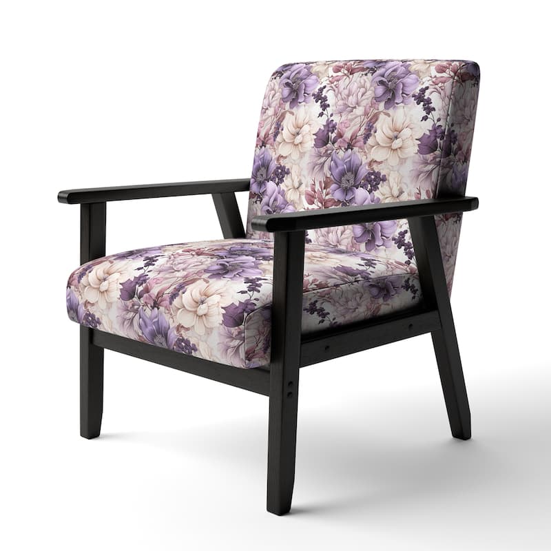 Designart "Ethereal Floral Delight Victorian Pattern III" Upholstered Floral Accent Chair and Cottage Arm Chair - Multiple Color
