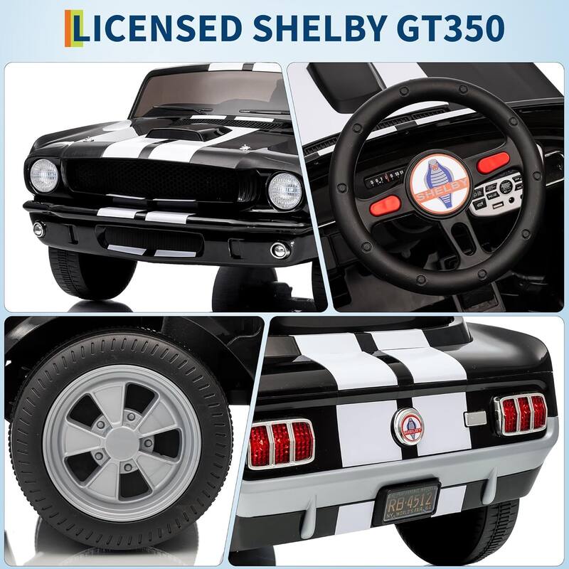 24V 2 Seater Ride on Licensed Shelby GT350 Ride on Toys for Kids Best Gift