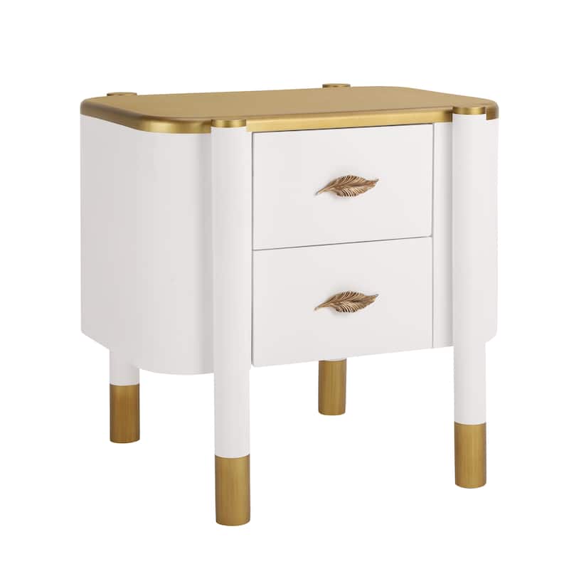 Bedside Table White Storage Cabinet with Drawers, Lamp Table Coffee Table Accent Cabinet Dressing Table