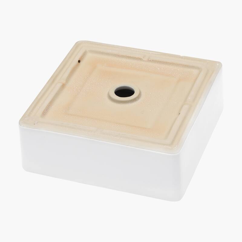 Sleek Square Bathroom Vessel Sink - Contemporary Design, Durable Ceramic, and Easy Countertop Installation - 15in L