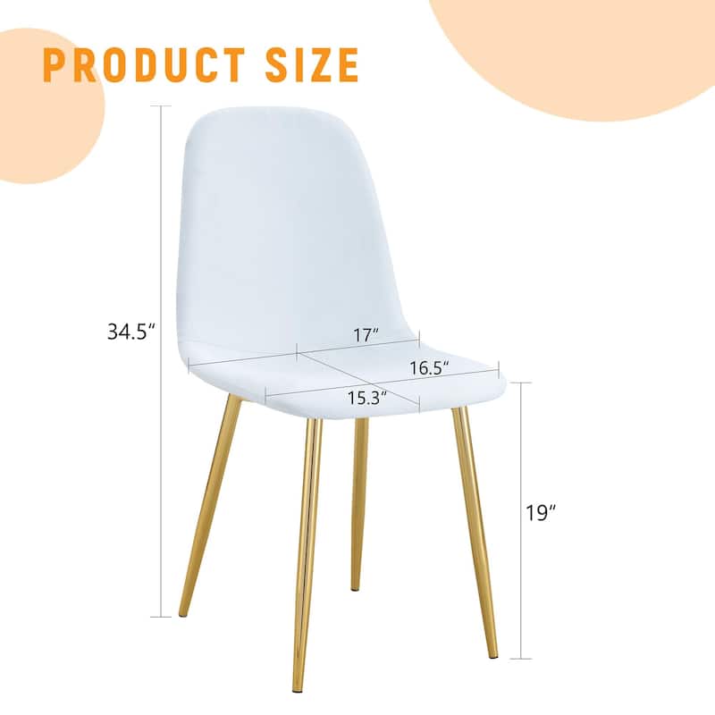 Luxury Simple Chair - Set of 4 White PU Material High Resilience Dining Chair