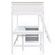preview thumbnail 8 of 50, Twin Size Wooden Loft Bed With Shelves and Desk for Home