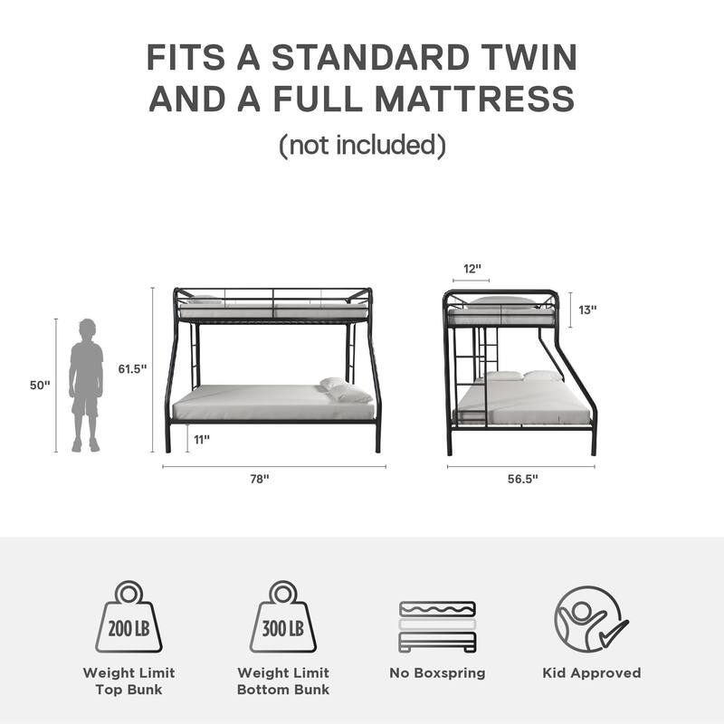 Avenue Greene Casey Twin over Full Metal Bunk Bed