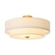 preview thumbnail 5 of 57, French Country Brass Round White Linen Drum Ceiling Light