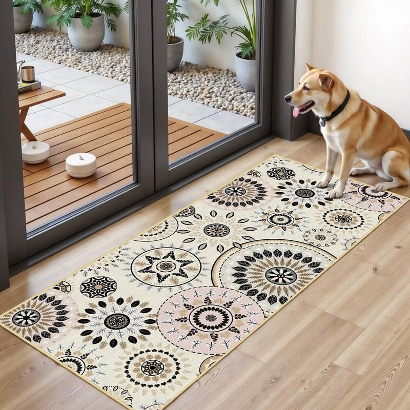 Boho Kitchen Rugs Non-Slip Washable Farmhouse Kitchen Mat 3 Piece Set - 20"x32"+20"x48"+20"x59"