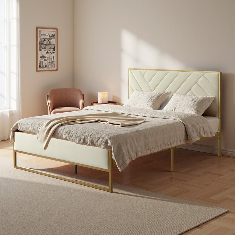 Velvet Platform Bed