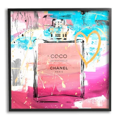 Stupell Pink Perfume with Graffiti Framed Giclee Art Design by Madeline Blake