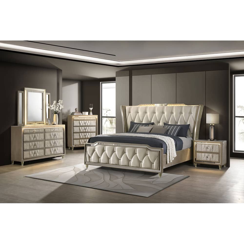 Lorient Bedroom Set Ivory and Camel