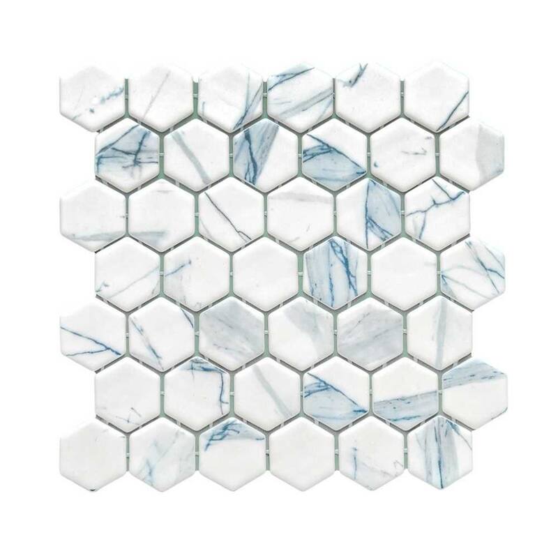 The Tile Life Eterna Hex 2x2 Glass Mosaic Floor, Backsplash & Wall Tile