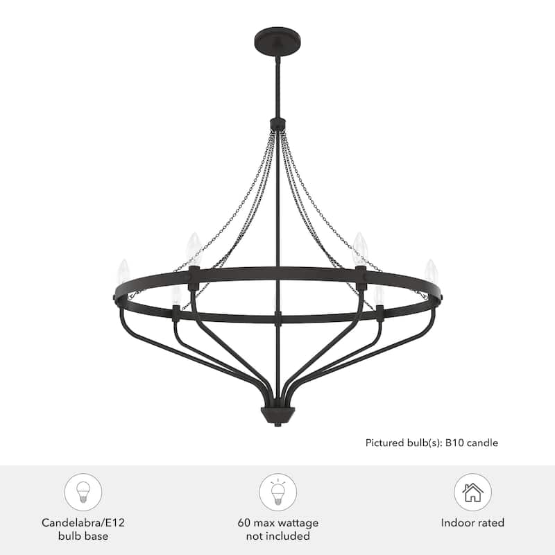Hunter Merlin Geometric Metal Chandelier - Foyer, Dining Room, Living Room - Industrial, Contemporary