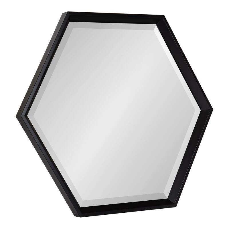Kate and Laurel Calter Hexagon Framed Wall Mirror - 22x26 - Black