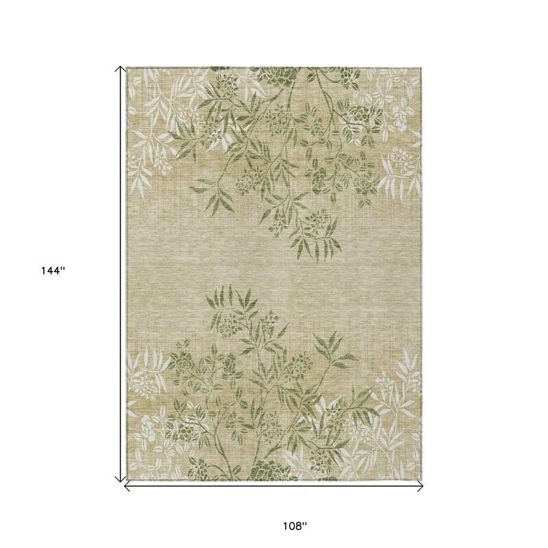 HomeRoots Floral Transitional Rectangle Outdoor Rug