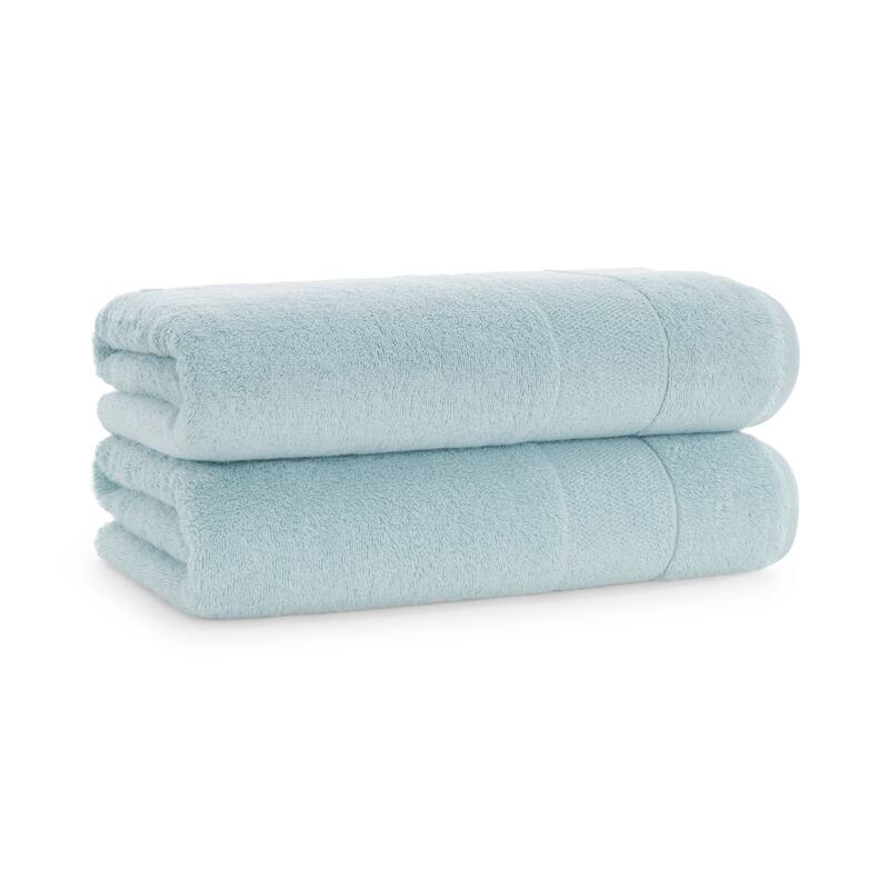 Aston & Arden Turkish Solid 2-Piece Bath Towels - 60x30 - Sterling Blue