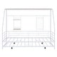 preview thumbnail 35 of 49, Sturdy Metal House Bed with Built-in Shelf & Grid, Semi-Enclosed Design for Better Sleep & Play, No Box Spring Required