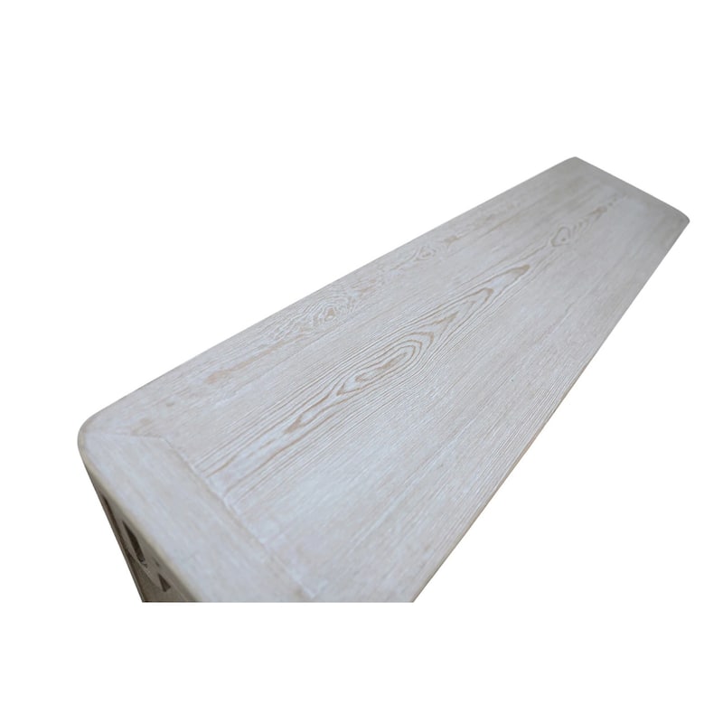 Artissance 47 in. Wide Weathered Whitewash Finish Reclaimed Wood Peking Ming Arch Console Table Small