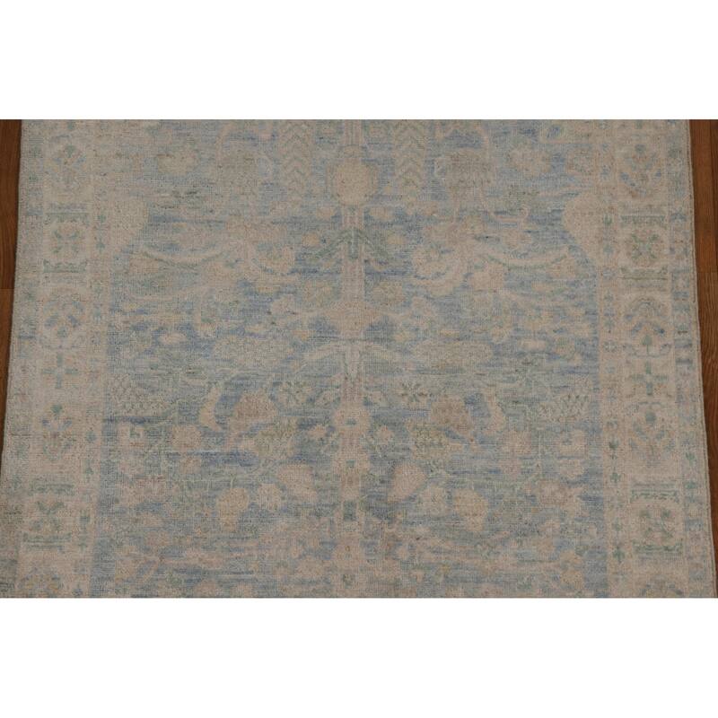 Vegetable Dye Oushak Turkish Oriental Area Rug Handmade Wool Carpet - 3'11" x 4'11"