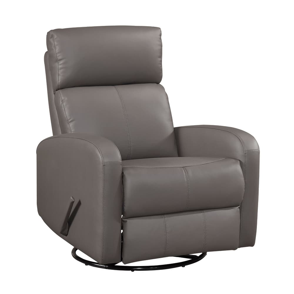 Fremont & Park Creek 31.5" Leather Manual Swivel Glider Recliner - 360-Degree Swivel