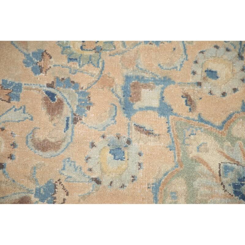 Hand Knotted Oriental 100% Wool Carpet Traditional Floral Peach Kashmar Area Rug - 12' 5'' X 9' 4''