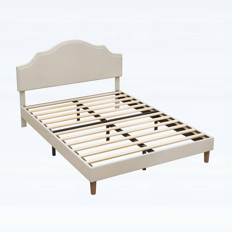 Sleek Platform Bed with Adjustable Headboard for Apartments,Guest rooms