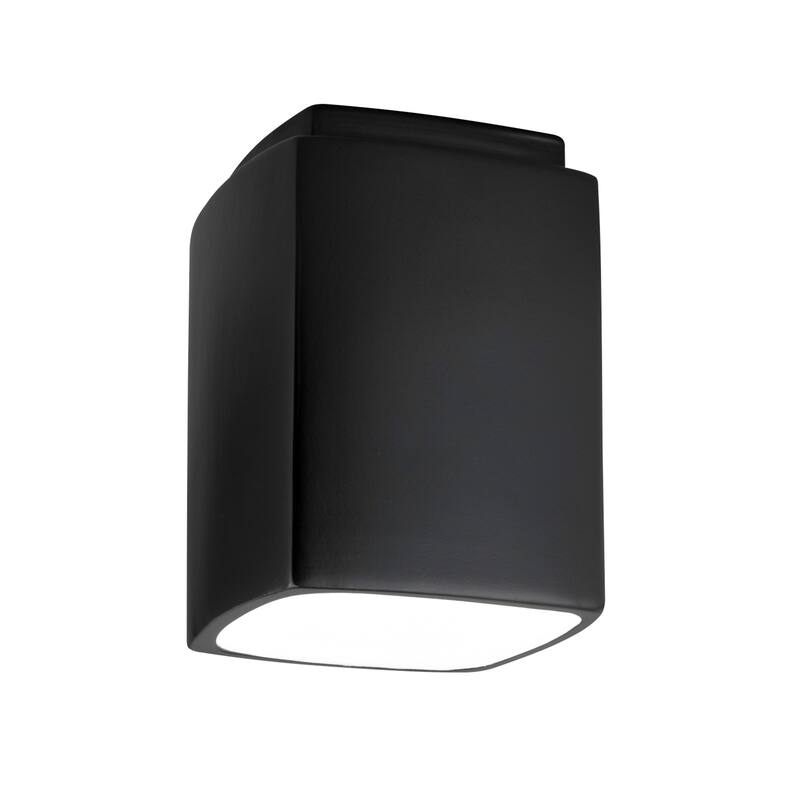 Justice Design Group Radiance 1-light Carbon Matte Black Outdoor Rectangle Flush-Mount