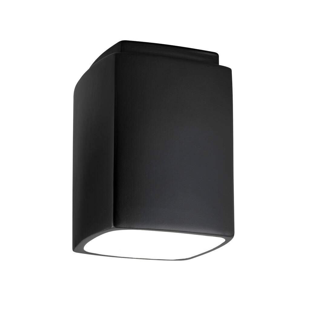 Justice Design Group Radiance 1-light Carbon Matte Black Outdoor Rectangle Flush-Mount
