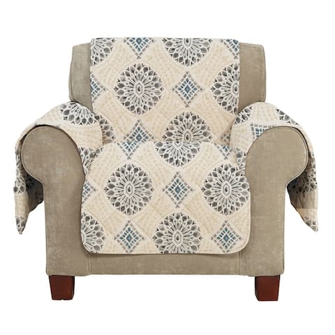 SureFit Medallion Printed Chair Furniture Cover with Pockets