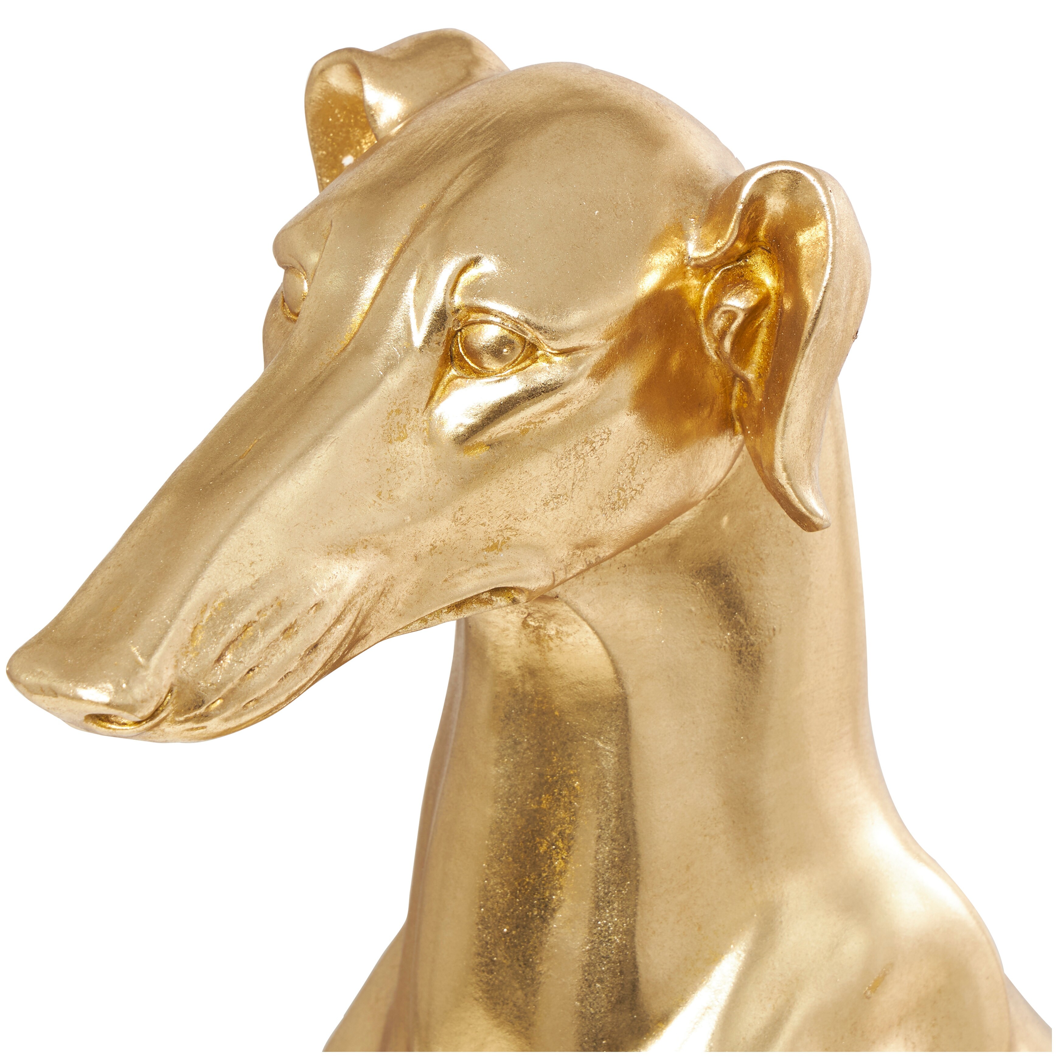 Gold Resin Sitting Greyhound Dog Decorative Sculpture