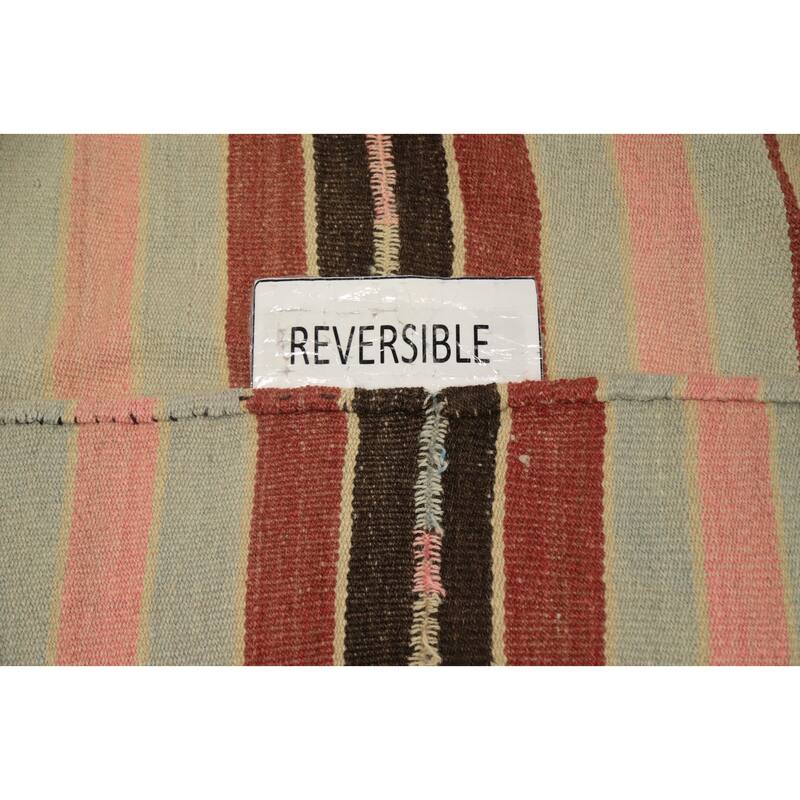 Hand Woven Oriental 100% Wool Carpet Southwestern Geometric Multi-Colored Kilim Area Rug - 7' 5'' X 4' 8''