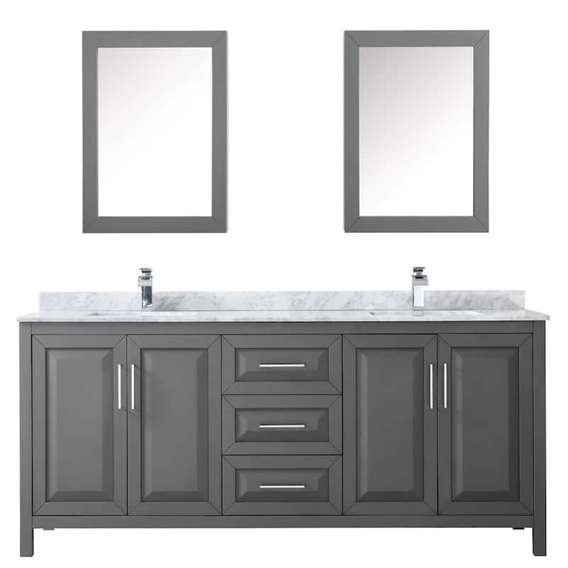 Wyndham Collection Daria 80" Free Standing Double Vanity Set with MDF