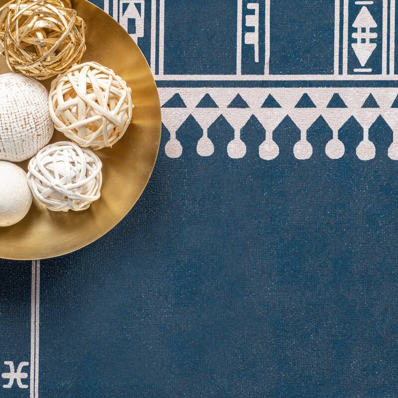 Nuloom Joelle SpinClean Machine Washable Tribal Geometric Border Area Rug