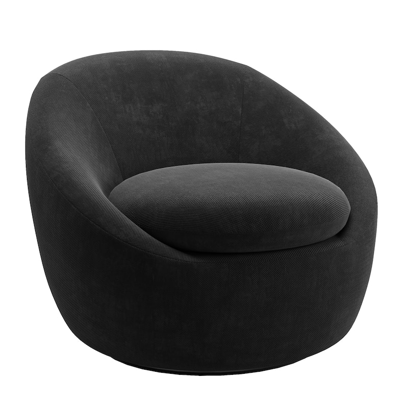 Thessa Chenille Swivel Accent Chair by iNSPIRE Q Modern - Black