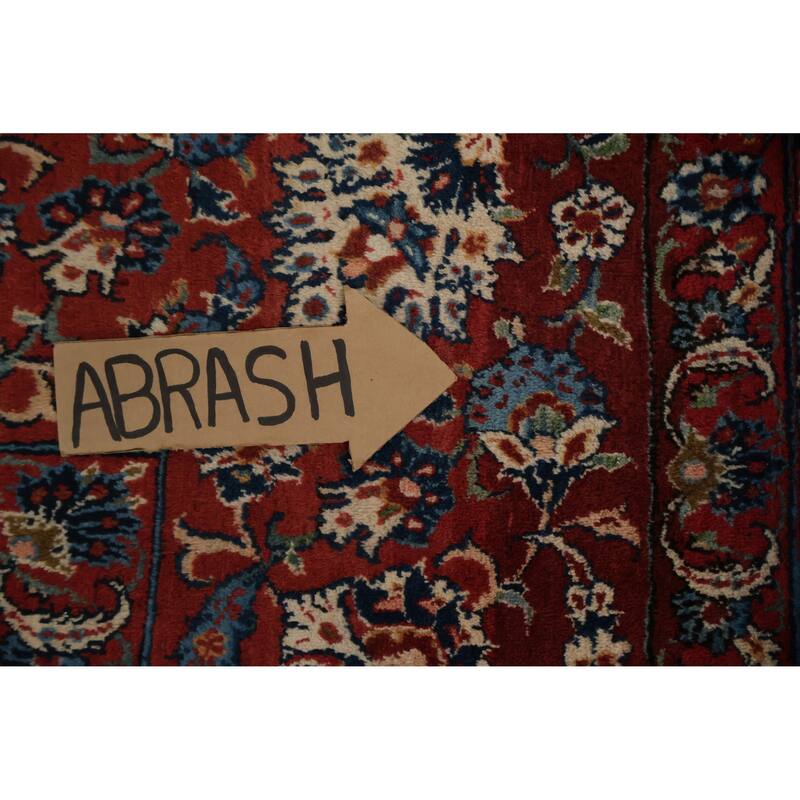 Hand Knotted Oriental 100% Wool Carpet Traditional Floral Beige & Ivories Isfahan Area Rug - 12' 10'' X 8' 9''