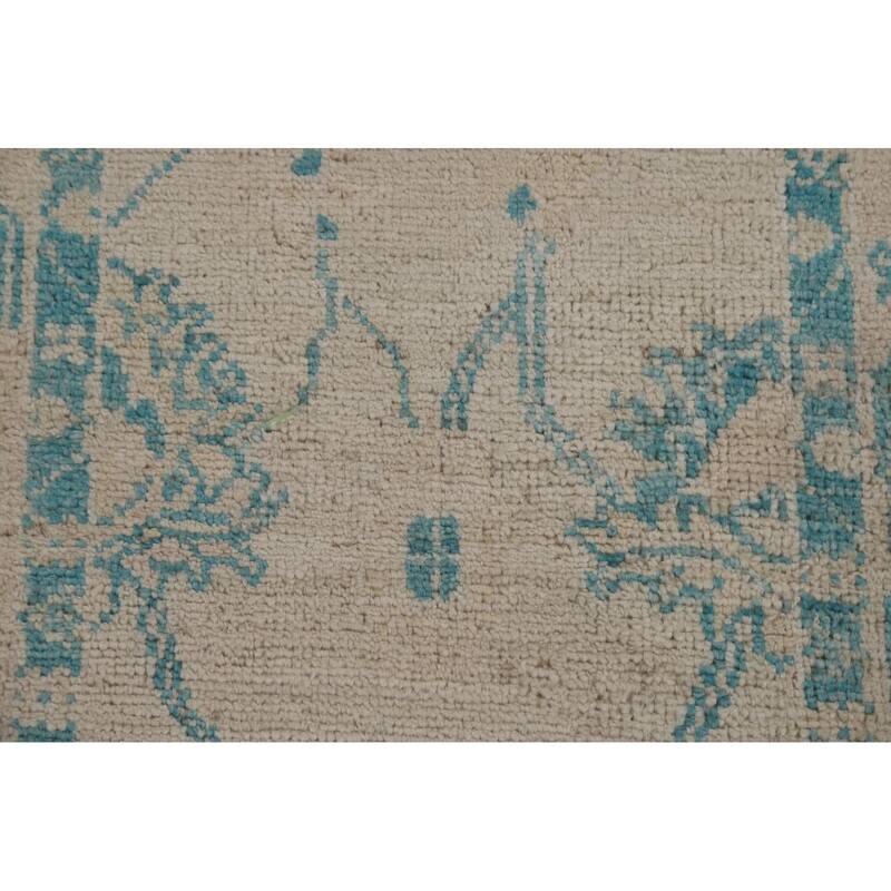 Geometric Oriental Oushak Turkish Wool Rug Hand-knotted Foyer Carpet - 2'0" x 3'11"