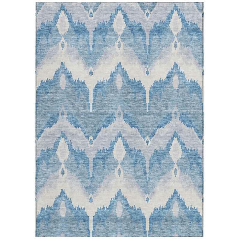 HomeRoots Ikat Transitional Rectangle Outdoor Rug