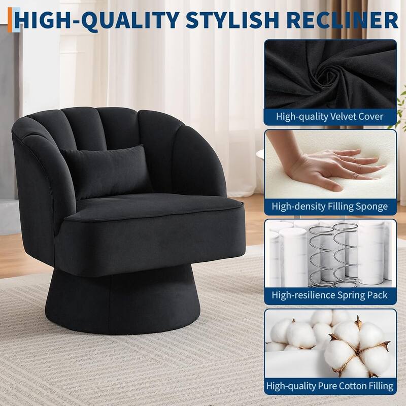 Modern Swivel Barrel Accent Chair