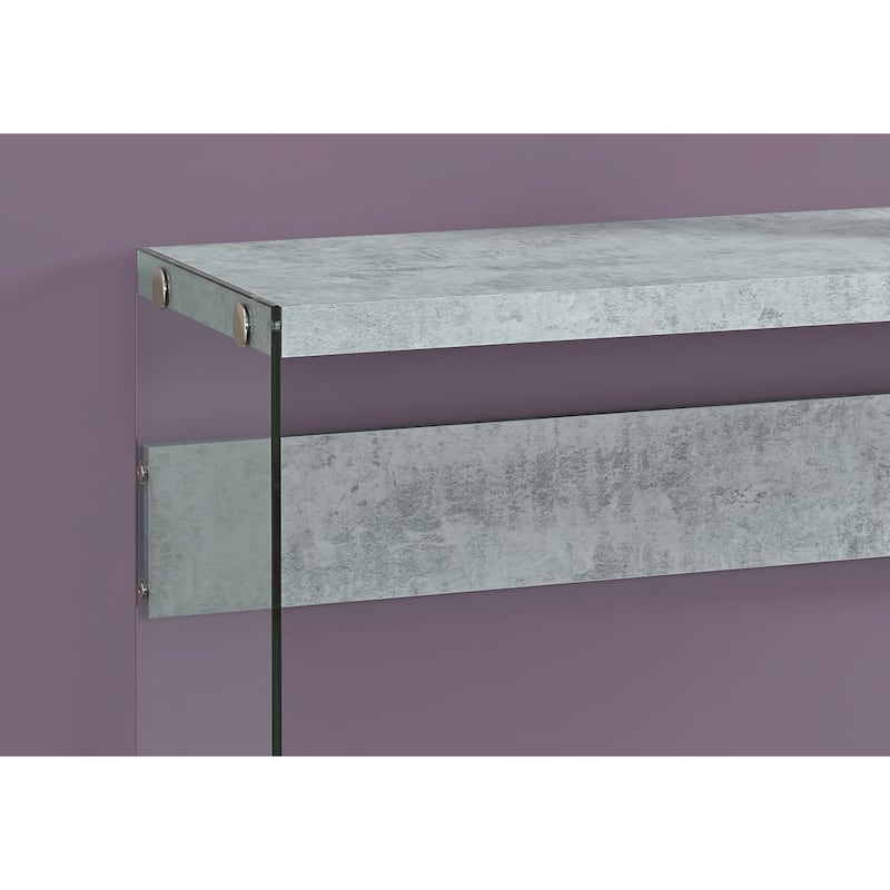 44" Stylish Modern Wood Top Console Table with Transparent Glass Base Modern Accent for Living Room - 44”L x 15.75”W x 32”H
