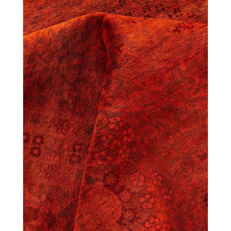 Fine Vibrance, One-of-a-Kind Hand-Knotted Area Rug - Orange, 8' 1" x 10' 7" - 8' 1" x 10' 7"